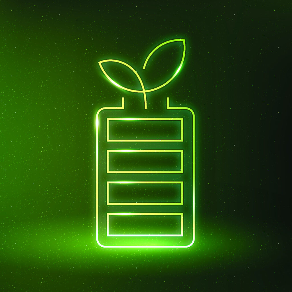 rechargeable battery icon vector environmental friendly symbol